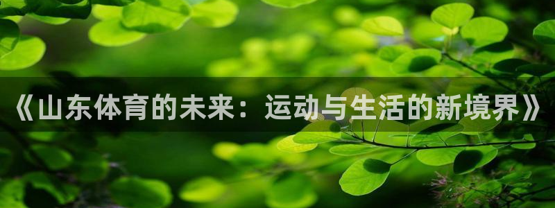 《山东体育的未来：运动与生活的新境界》