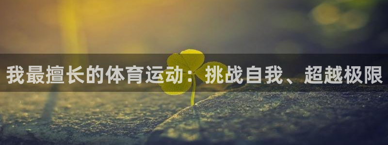 我最擅长的体育运动：挑战自我、超越极限
