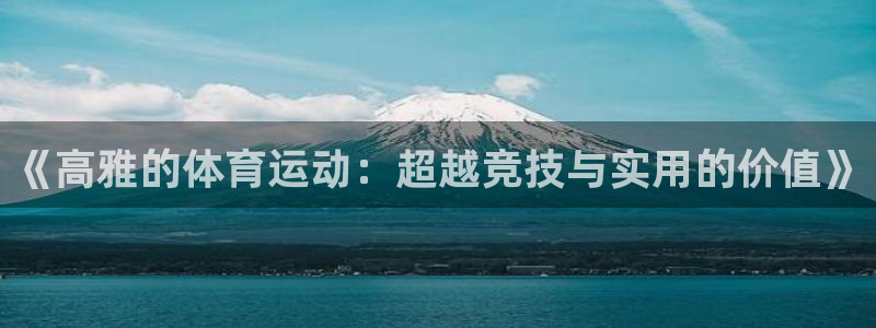 《高雅的体育运动：超越竞技与实用的价值》